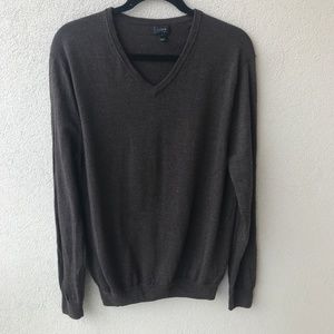 J. Crew Brown Merino Wool V Neck Sweater